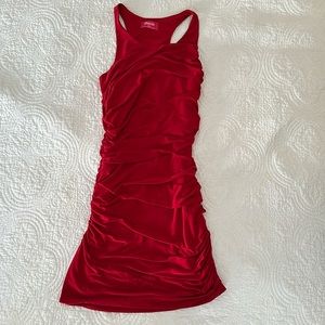 Red dress with keyhole back
